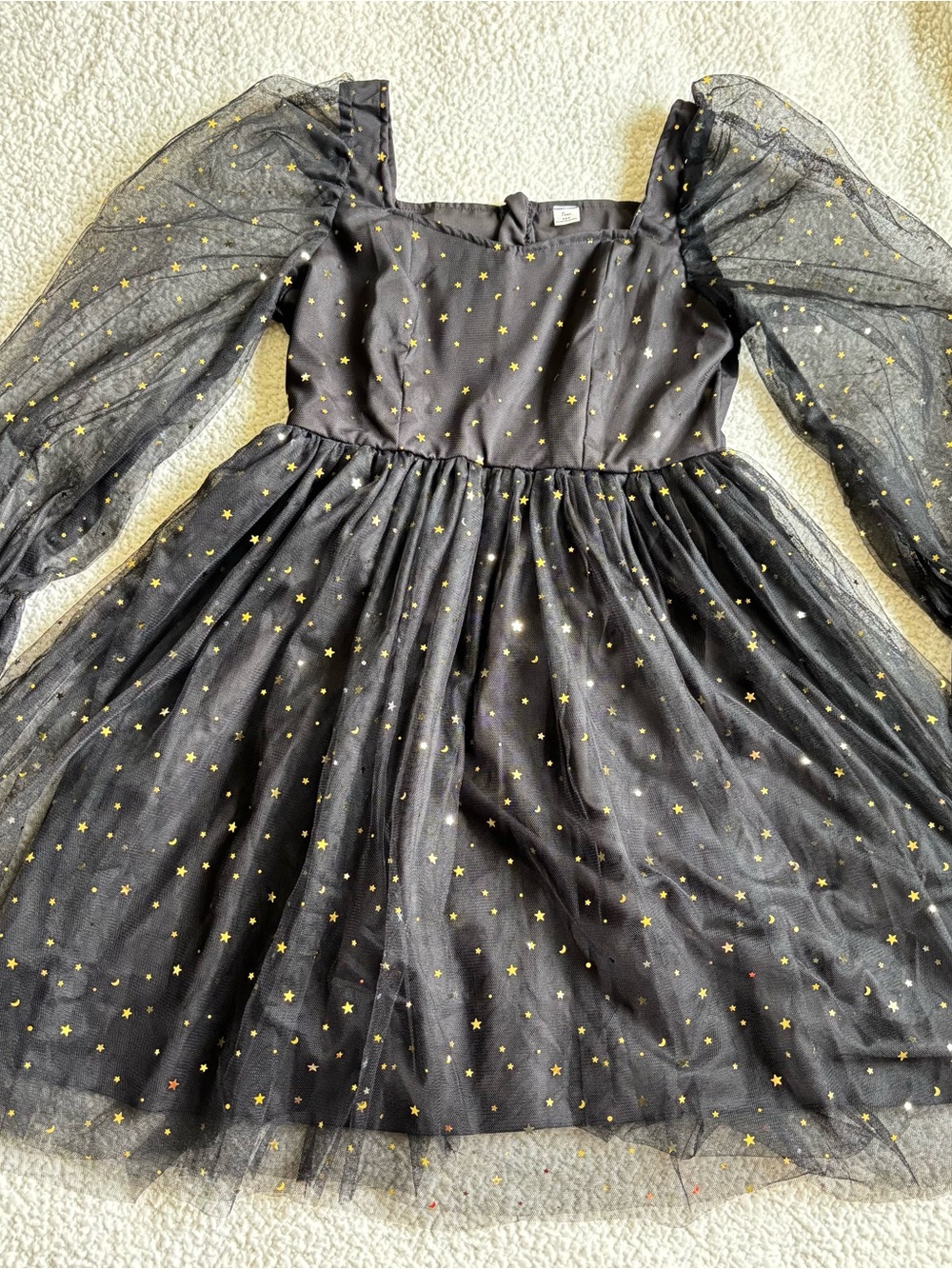 SHEIN Black Tulle Star-Print Kids Costume Dress